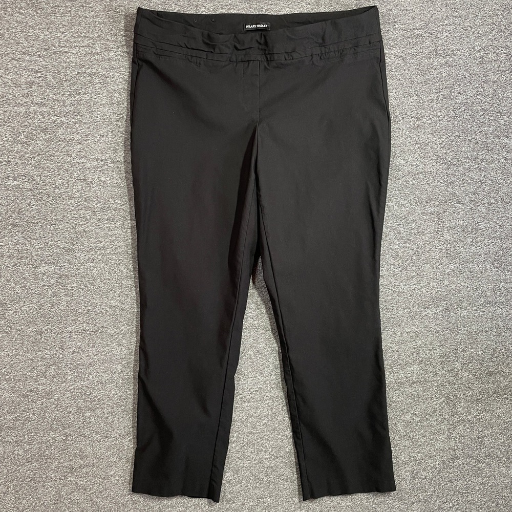 Hilary Radley Dress Pants Womens 16 Black‎ Pull On Stretch